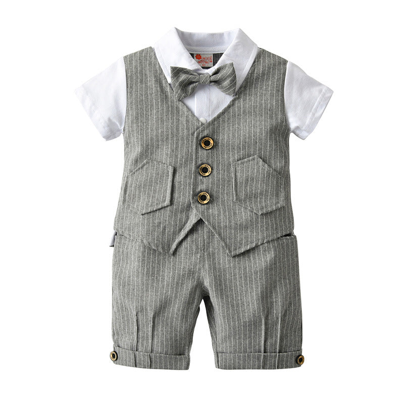 Children's Set Boy Summer Clothing Short Sleeve Gentleman Children's Suit