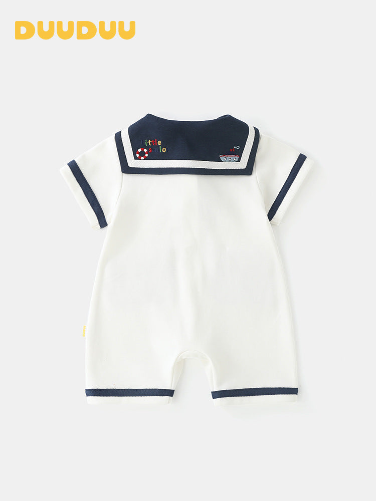 Navy Style Summer Romper Thin Clothes Class Born Rompers Jumpsuit, Climbing Suit