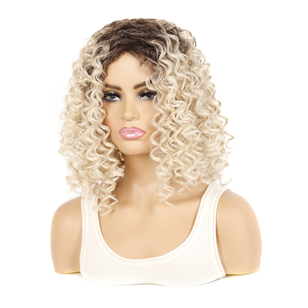 Women's Export African Head Cover Fluffy Small Wig Short Curly Hair