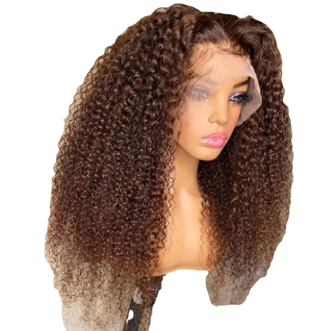 Small Curly Hair Fiber Brazilian Curved Curling Iron Wig Long Curls