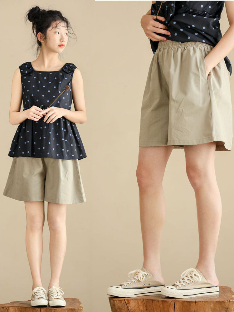 Cotton Sweet Shivering Dots Top Slimming Children's Shirt