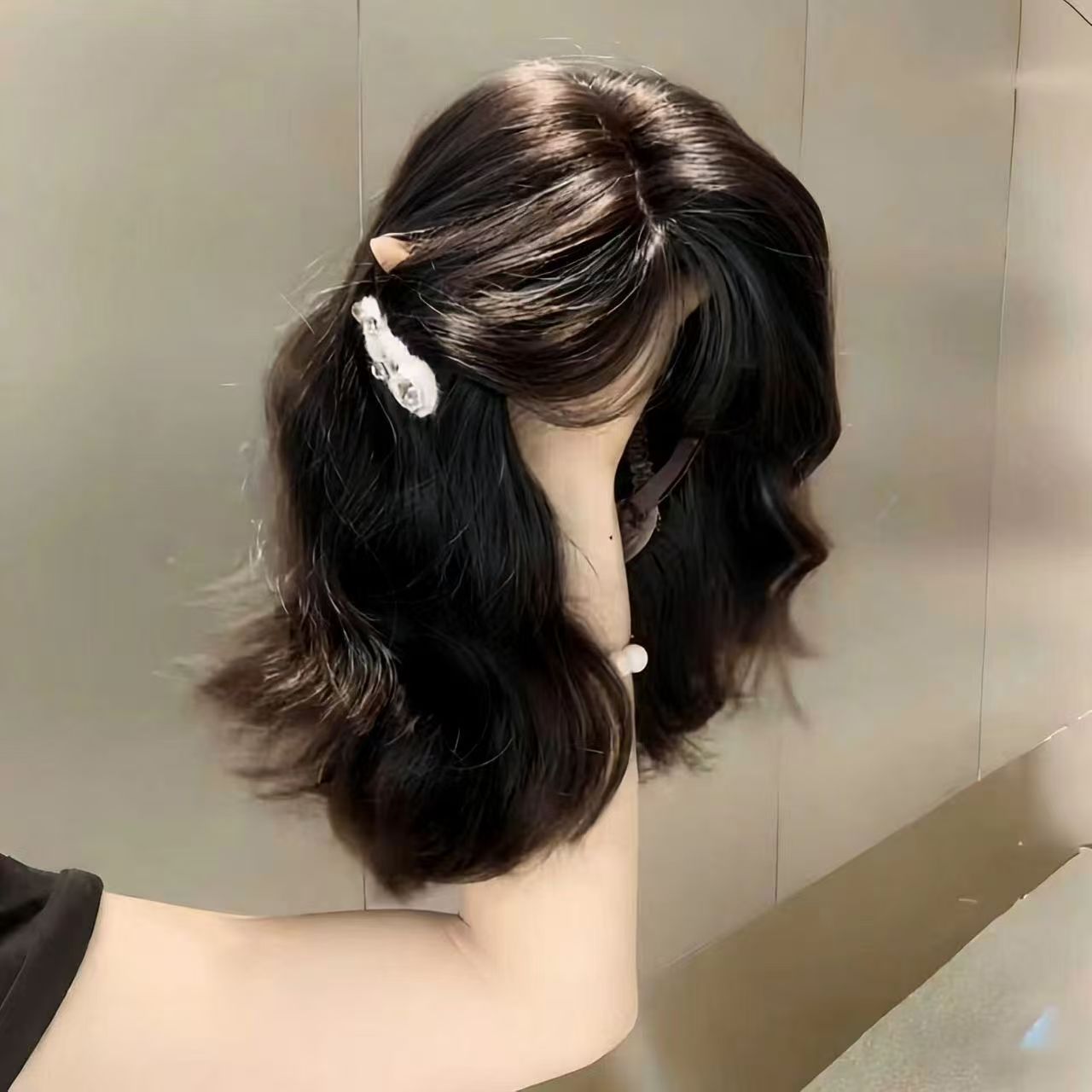 Wool Egg Vintage Bangs Texture Fluffy Wig Short Curly Hair