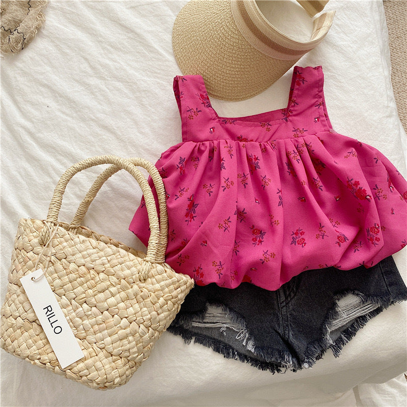 Children's Korean Style Clothing Summer Ripped Burr Children's Pants