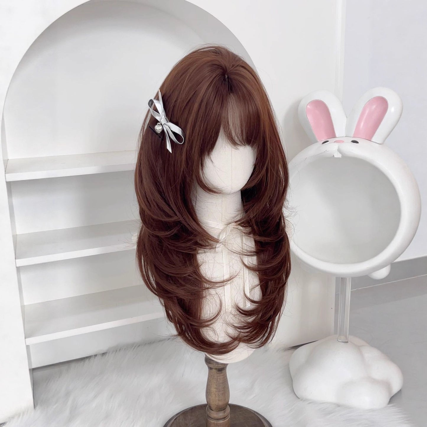Female High Level Chocolate Brown Little Rose Wig Long Curls