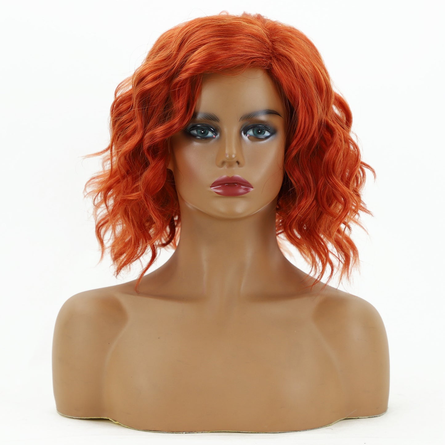 Cool Women's Dyed Mid-length Curly Hair Wig Long Curls