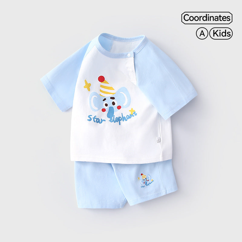 Short Sleeve Thin Boys Infant Clothes Toddler Children's Suit