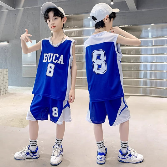 Children's Boys Summer Vest Elementary School Jersey Medium Big Sleeveless Western Children's Suit
