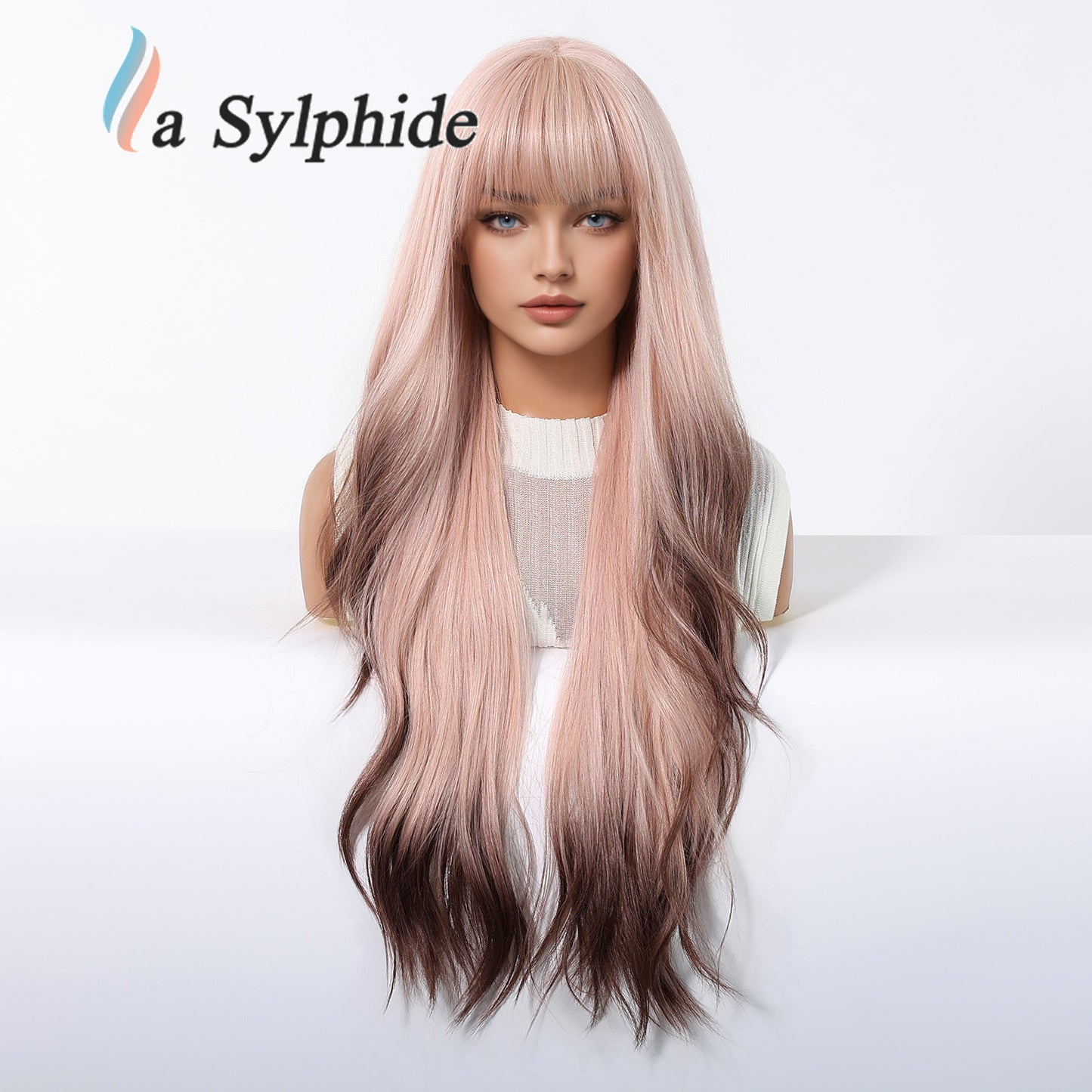 Wave Refuse Class Flavor Natural Straight Bangs Head Cover Fashion Wig Long Curls