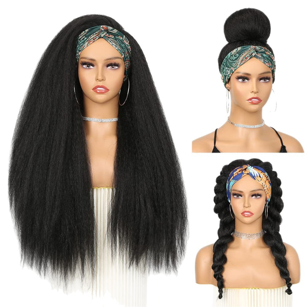 Bangs Big Wave Roll Synthetic Wigs Long Straight Wig