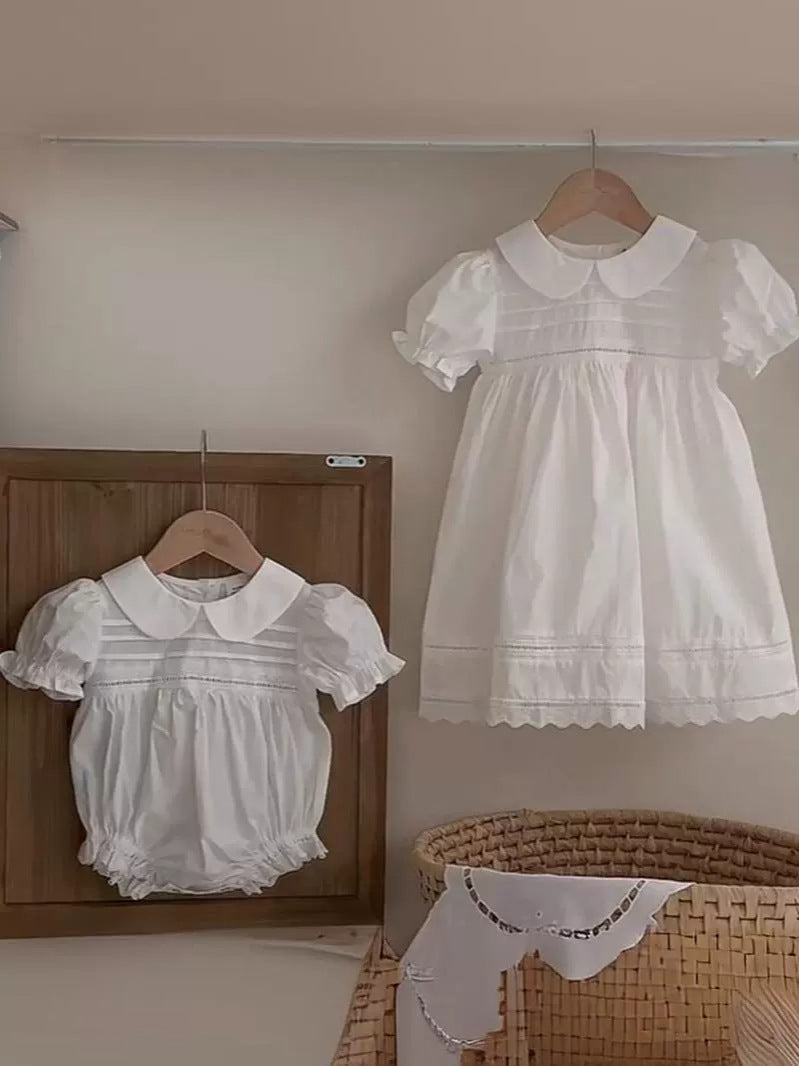 Style Dress Lace Doll Collar White Romper Jumpsuit, Climbing Suit