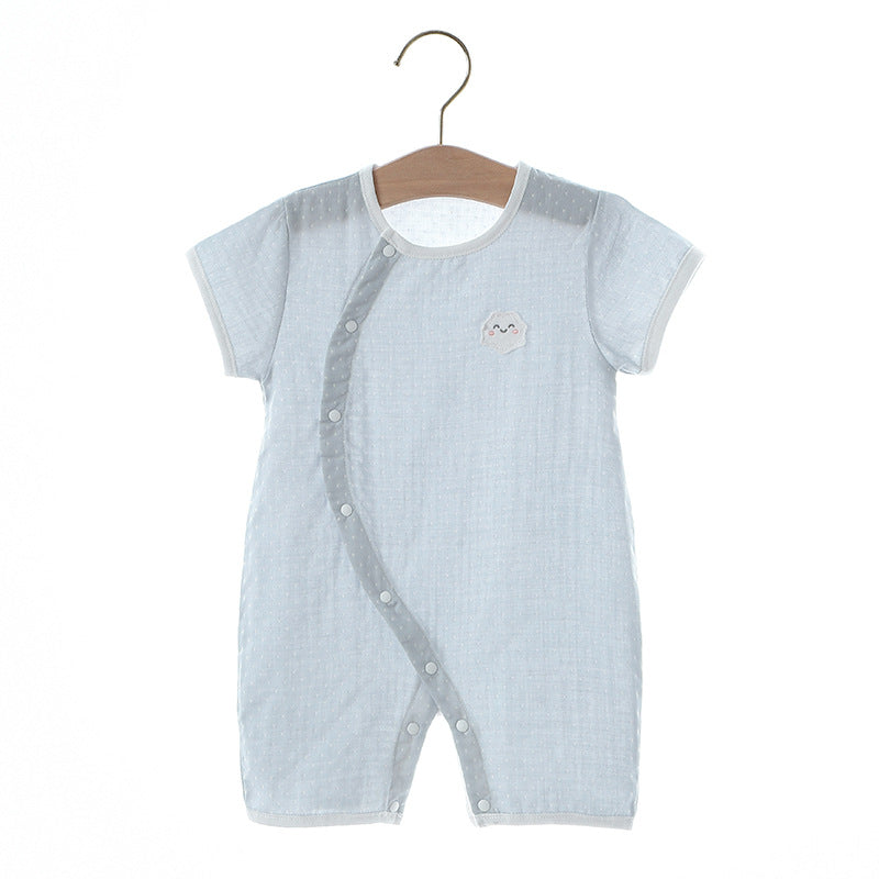 Thin Class Pure Cotton Boneless Short-sleeved Clothes Male Female Jumpsuit, Climbing Suit