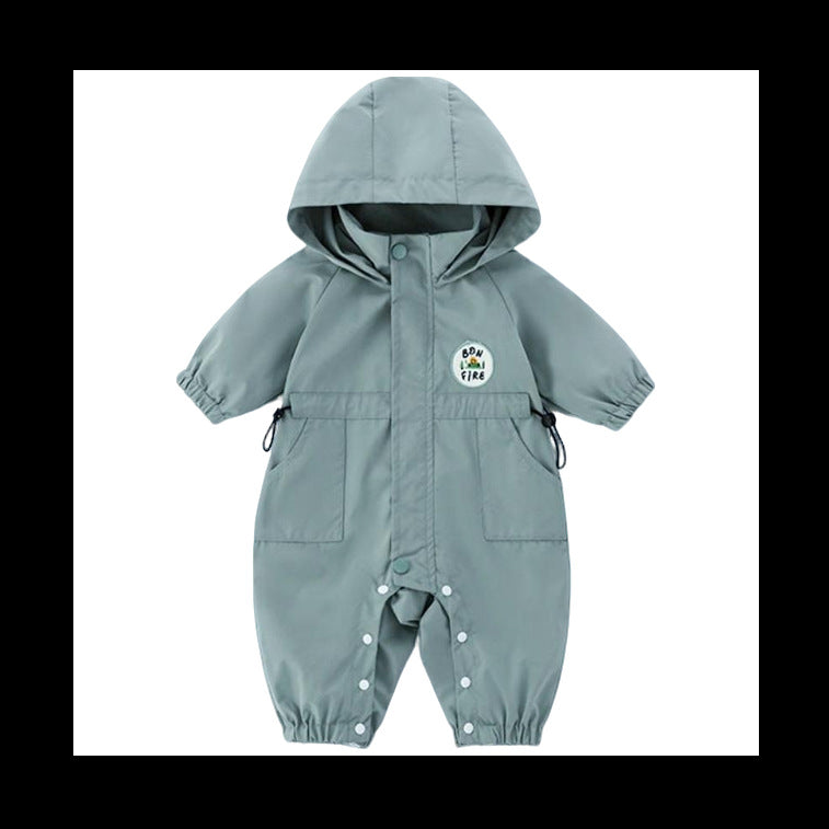 Autumn Infant Cute Fashion Hooded Outwear Rompers Korean Style Casual Jumpsuit, Climbing Suit