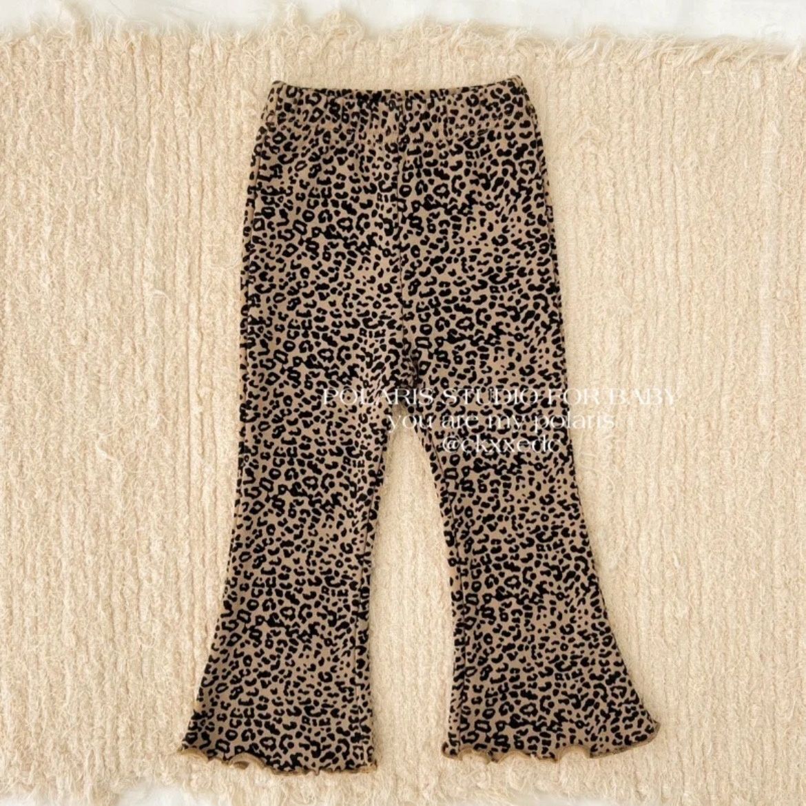 Children's Clothing Leopard Print Bell-bottom Western Style Casual Outer Wear Trousers Children's Pants