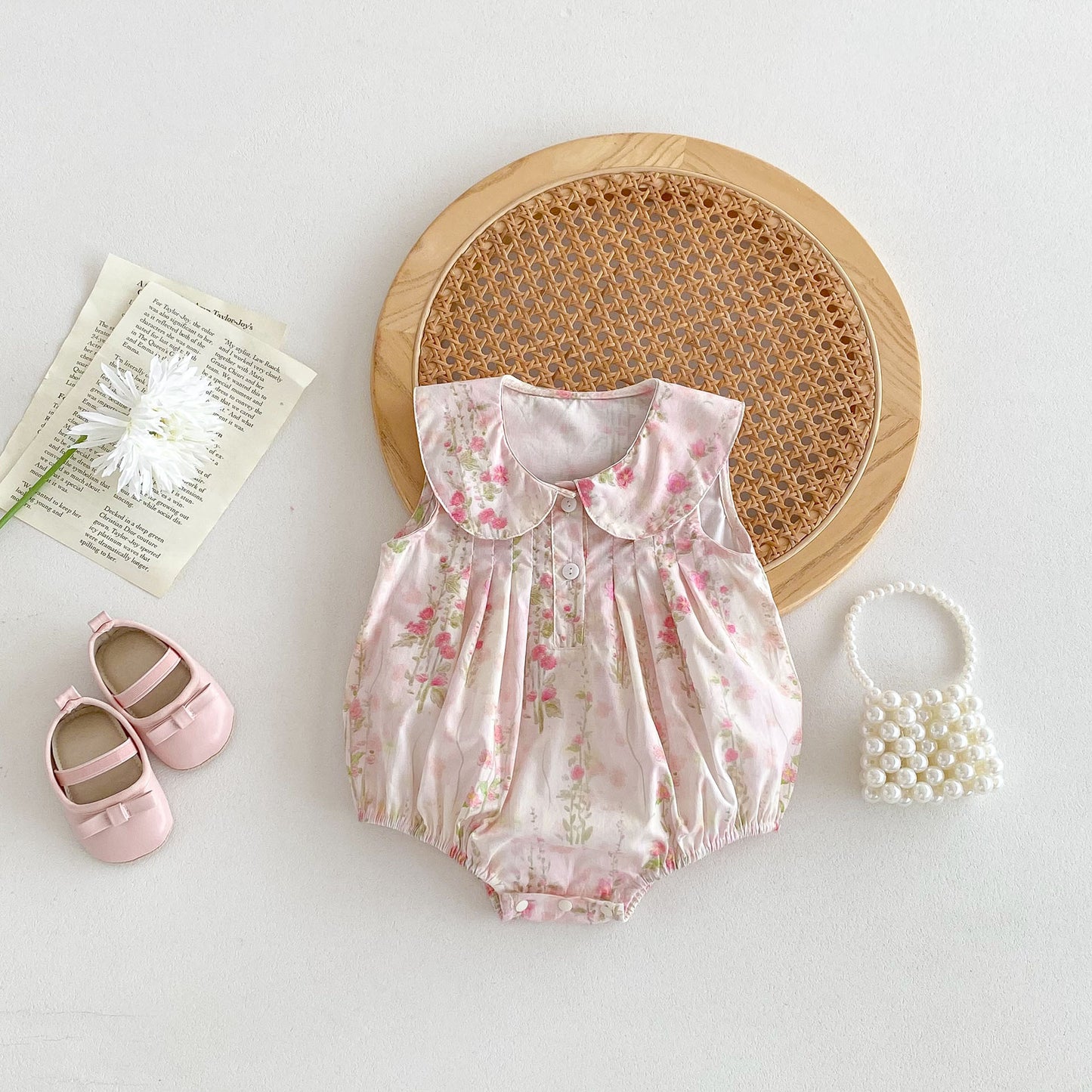 Clothes For Babies Summer Clothing Pastoral Style Born Jumpsuit Princess Jumpsuit, Climbing Suit