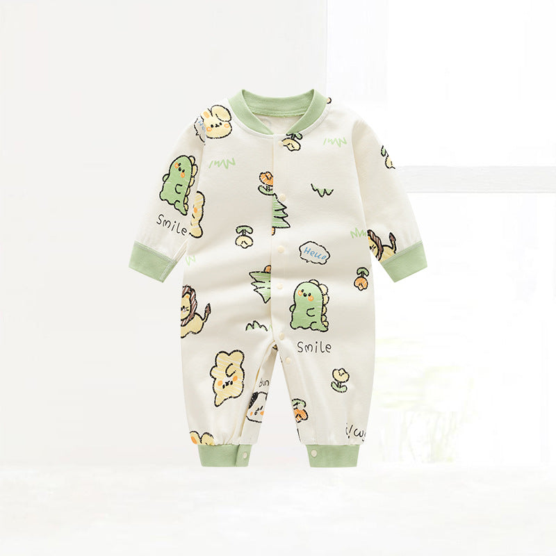 Women's & Men's Autumn Jumpsuit Pure Cotton Boneless Cardigan Romper Jumpsuit, Climbing Suit