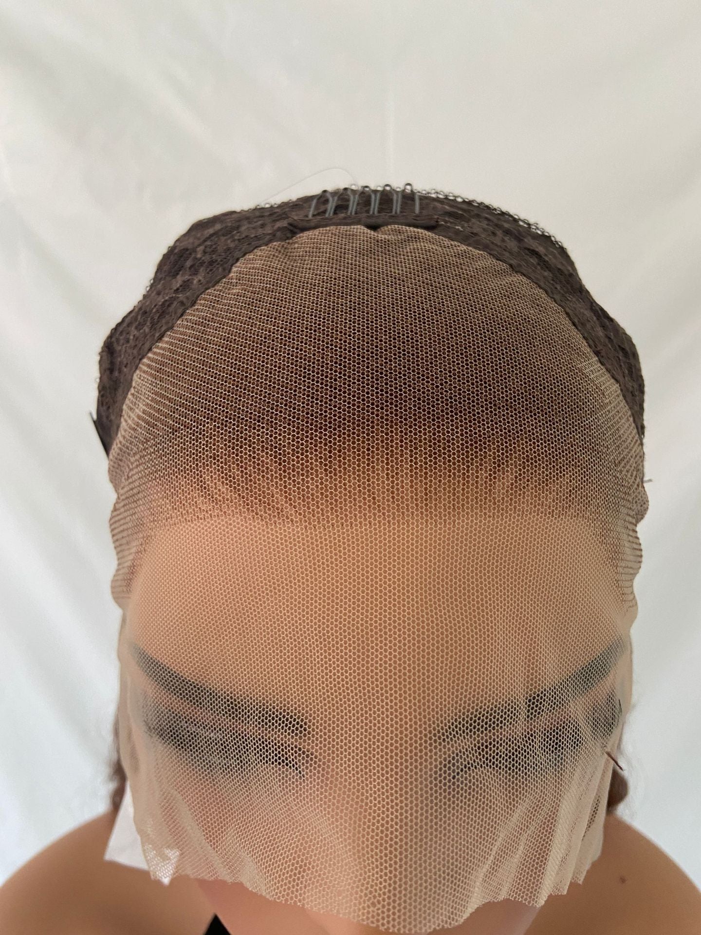 Black Hair Hand Crochet Forehead Big Lace Female Hairpiece Long Straight Wig