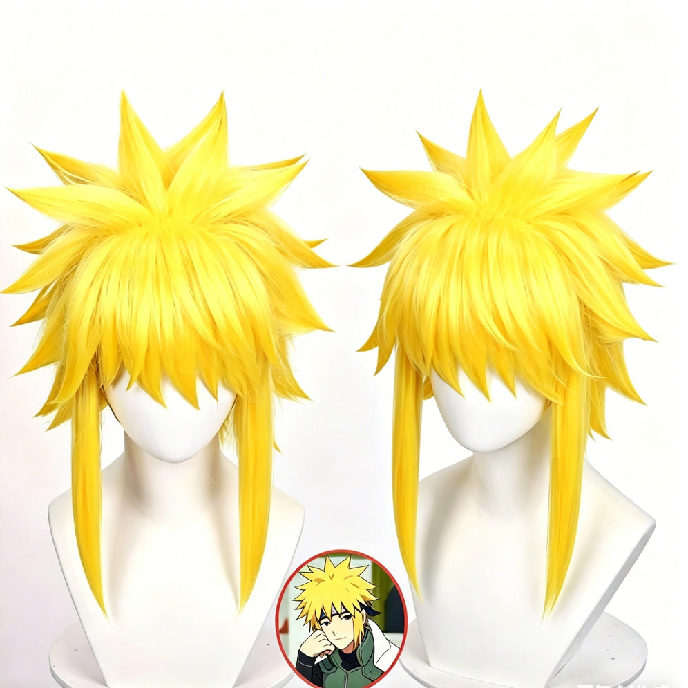 Wave Gate Golden Yellow Fluffy Natural Sense Mid-length Cos Wig