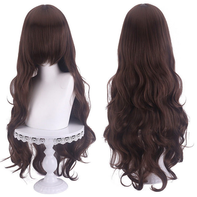 Universal Chemical Fiber Fashion Female Hair Anime Dark Wig Long Curls