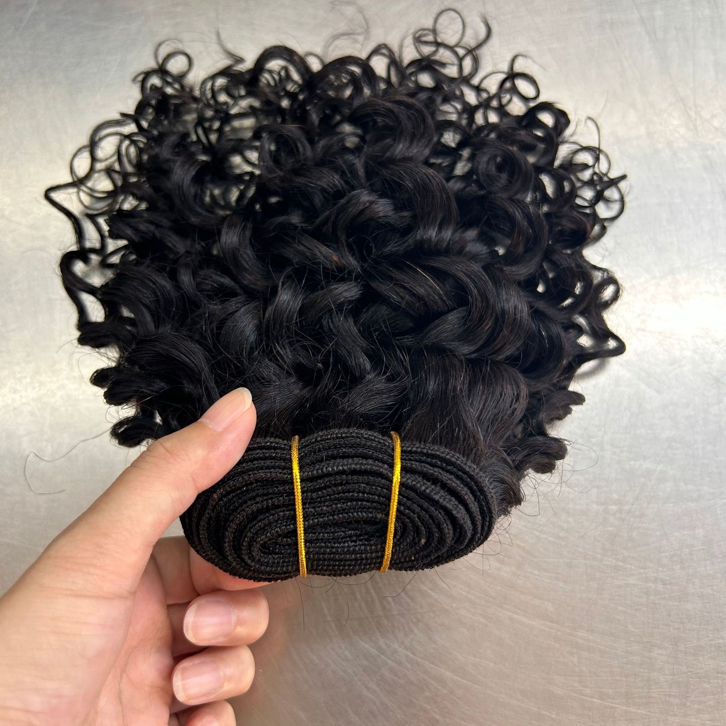 Weft Foaming Gram Curly Black Natural Real Hair Wig