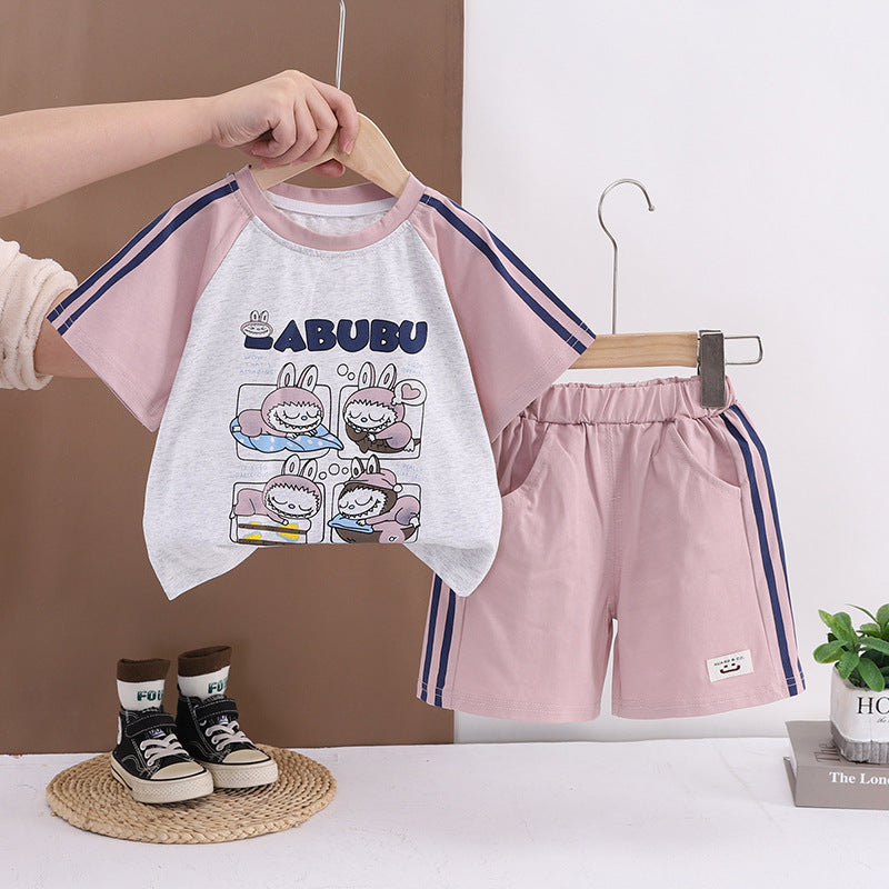 Summer Fashion Fashionable Cartoon Sports Short Sleeve Children's Suit