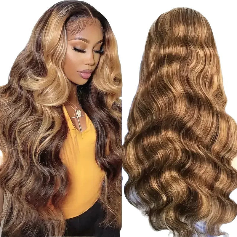Women's Front Lace Hair Mid-length Curly Big Wave Fashion Natural Wig Long Curls