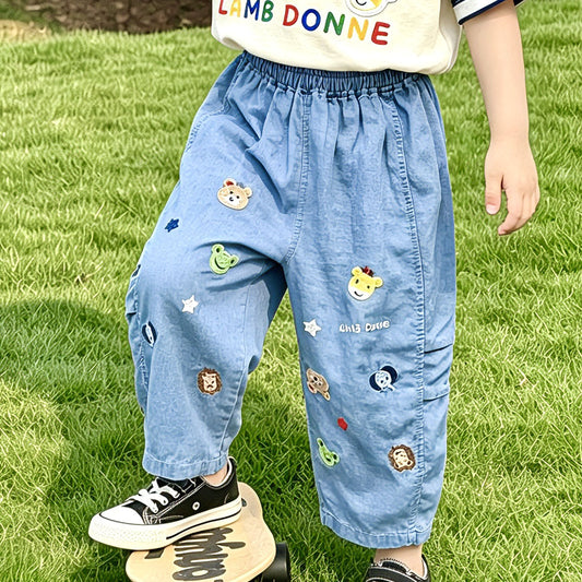 Boy's Summer Silk Cool Boy Trousers Cartoon Children's Pants