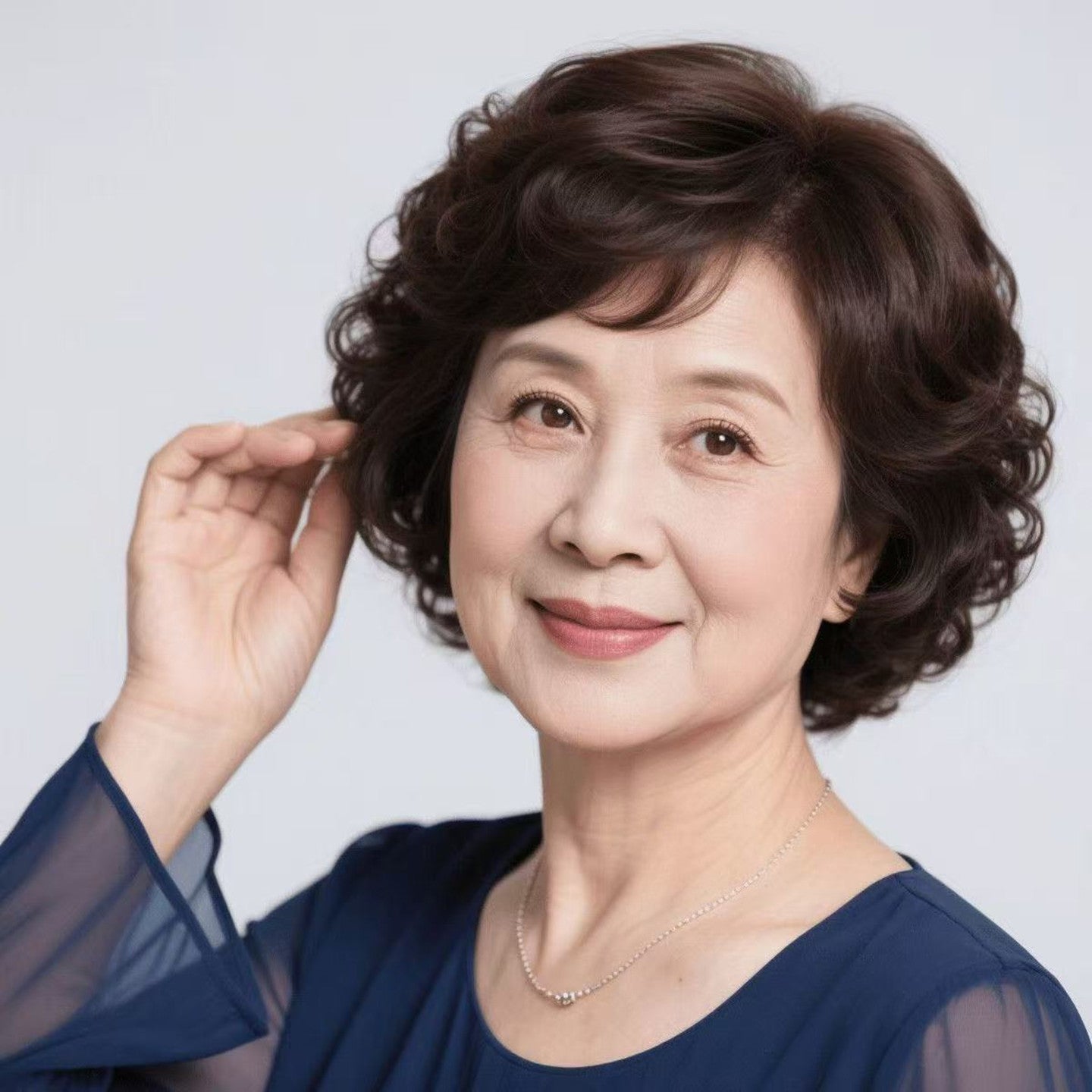 Female Short Full Human Mother Curly Real Hair Wig
