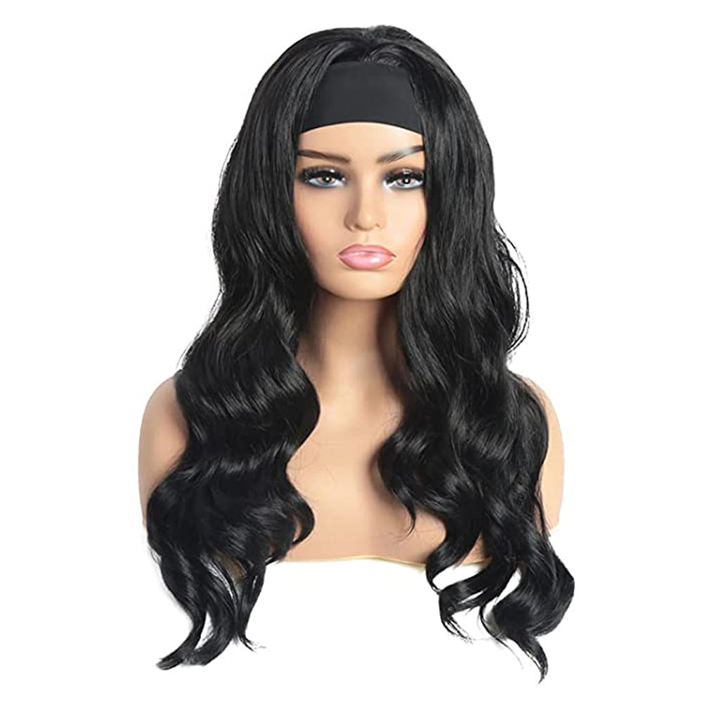 Silk Hair Band Fluffy Big Wave Wig Long Curls