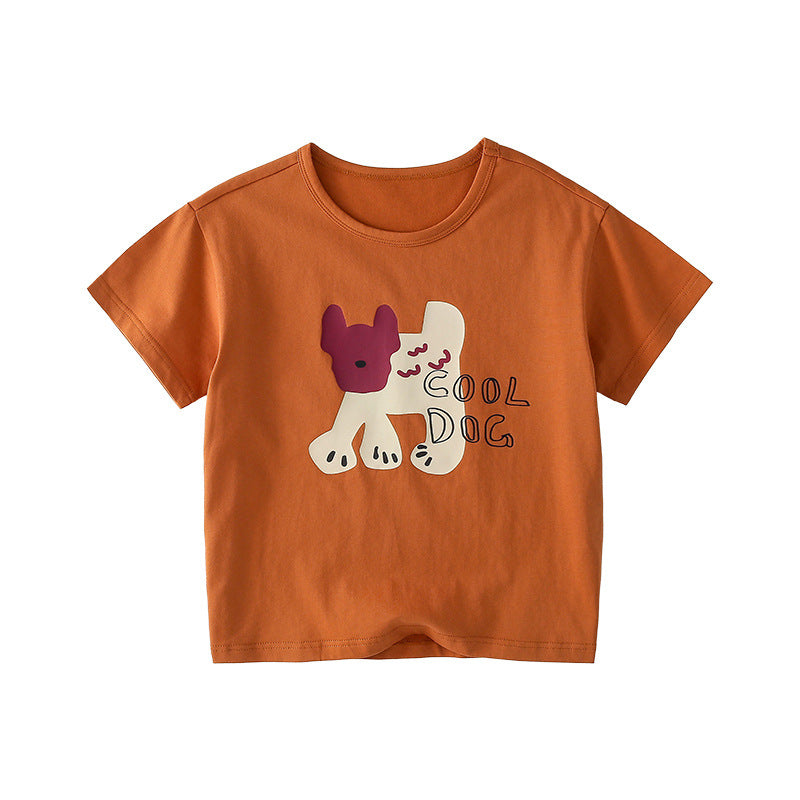 Children's Cotton Hall Boy's Short-sleeved Pure Summer Children's T-shirt