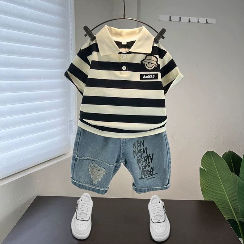 Children's Summer Fashion Short-sleeved Shirt Fashionable Clothing Children's Suit