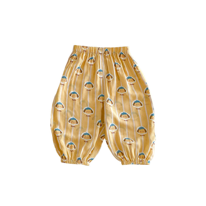 Children's Summer Boys Full Printed Cartoon Thin Children's Pants
