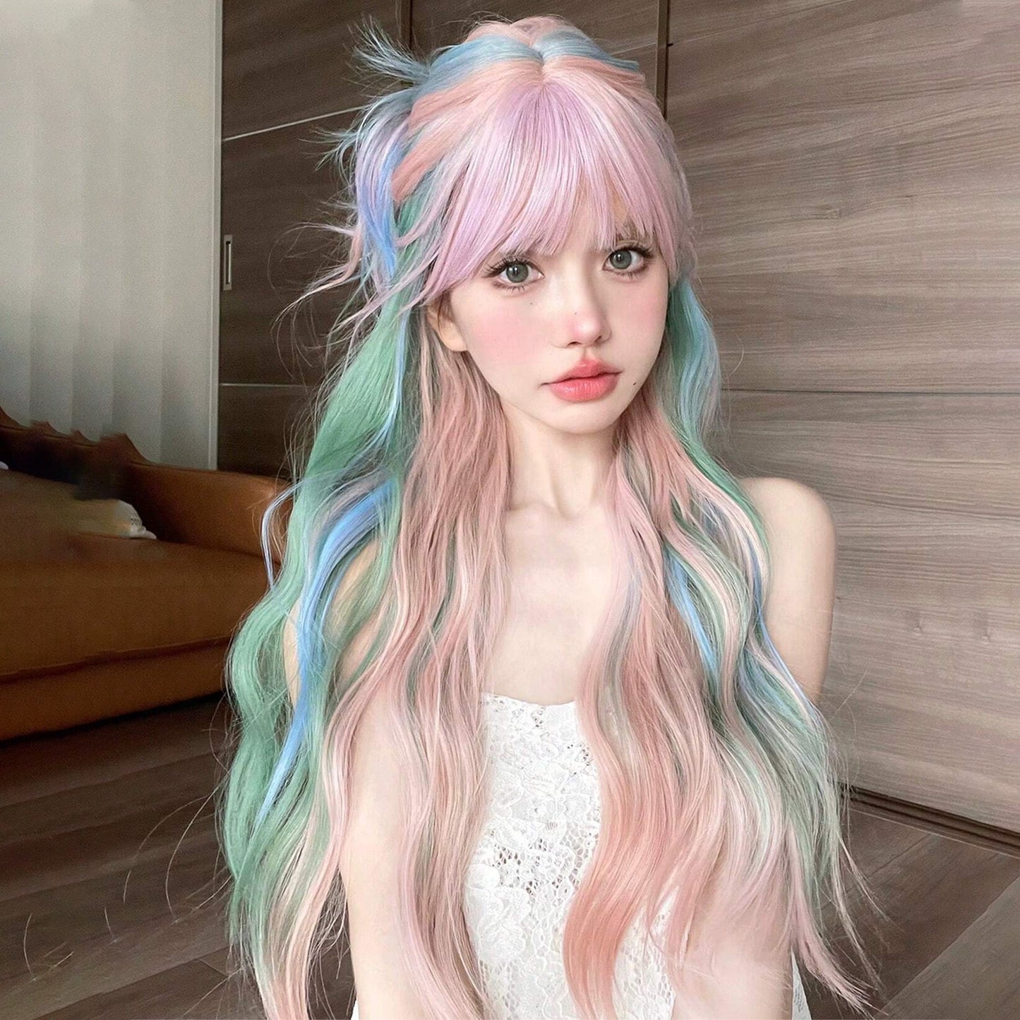 Female Colored Series Curly Hair Chemical Wig Long Curls