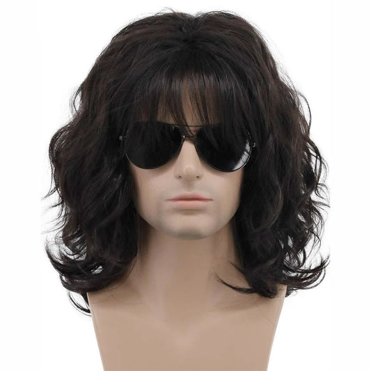 Men's Mid-length Curly Hair Rocking Wind Synthetic Men's Wig