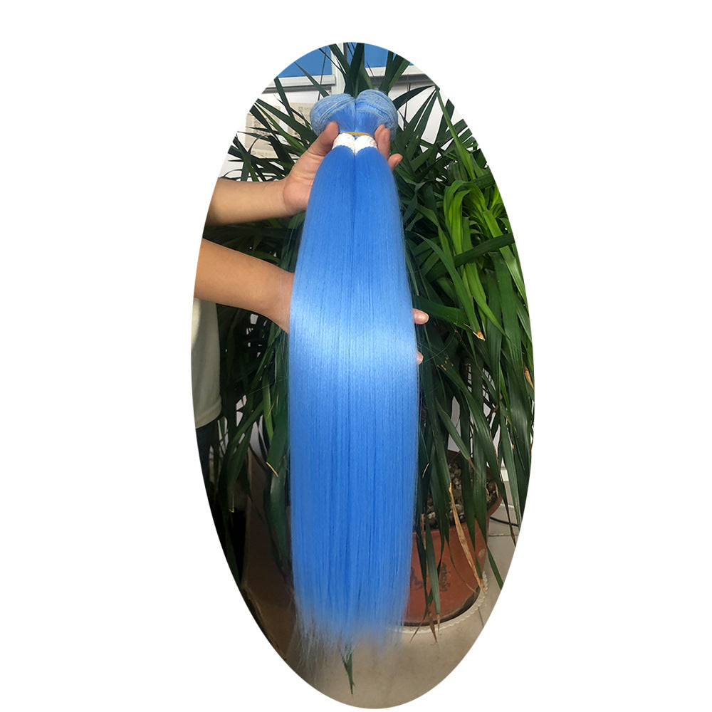 Women's Chemical Fiber African Hair Band Weft Long Straight Wig