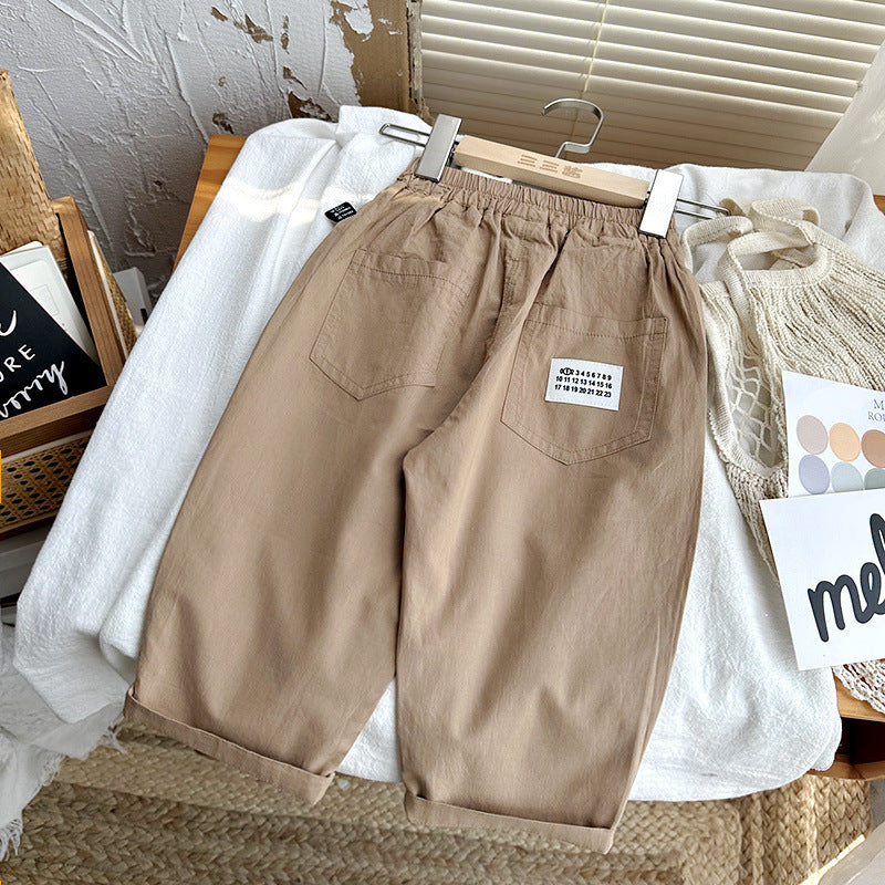 Children's Summer Casual Boy Clothing Cropped Thin Children's Pants
