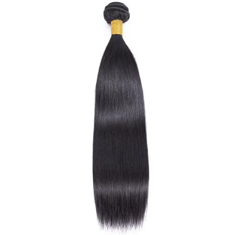Human Extension Band Natural Color Straight Real Hair Wig