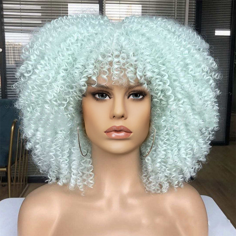 African Small Afro Rose Net Synthetic Wig Short Curly Hair