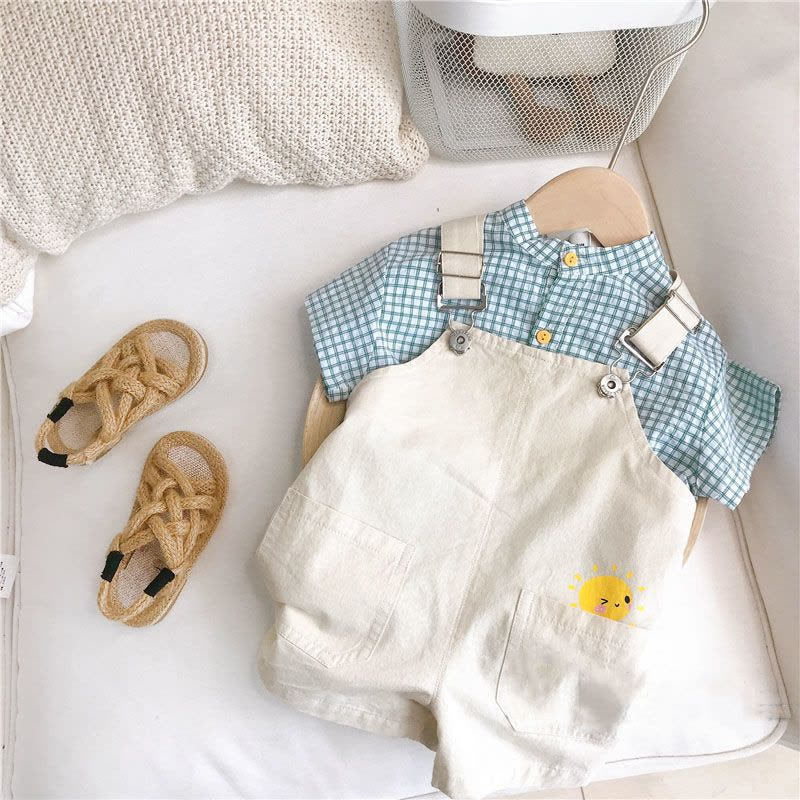 Children's Short-sleeved Summer Clothes Two-piece Handsome Fashion Korean Children's Suit