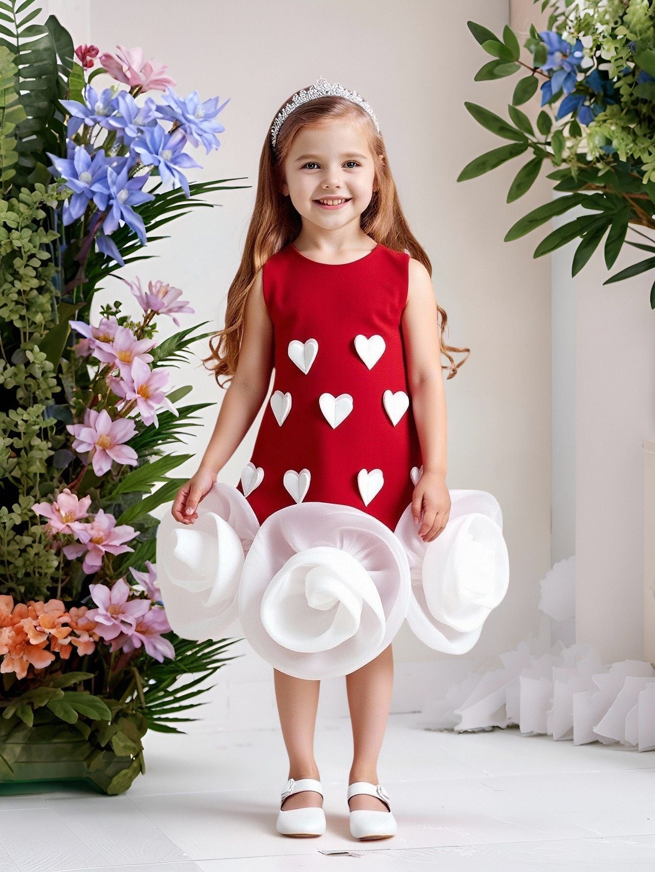 Children's Valentine's Day Instrumental Performance Suit Female Children's Dress