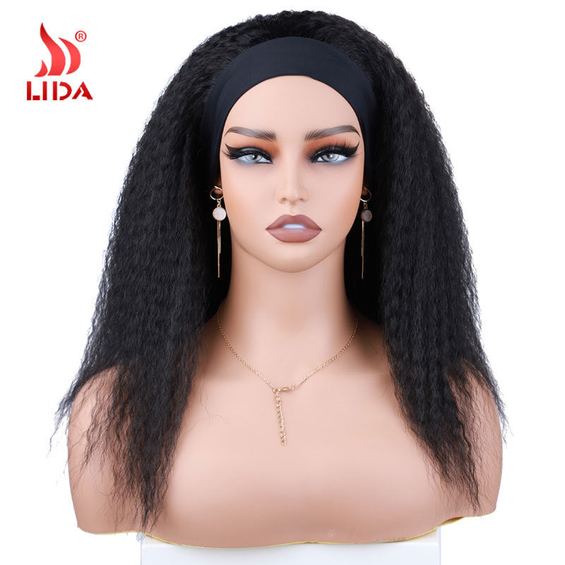 Attractive Turban Hair Band Synthetic Wigs Long Straight Wig