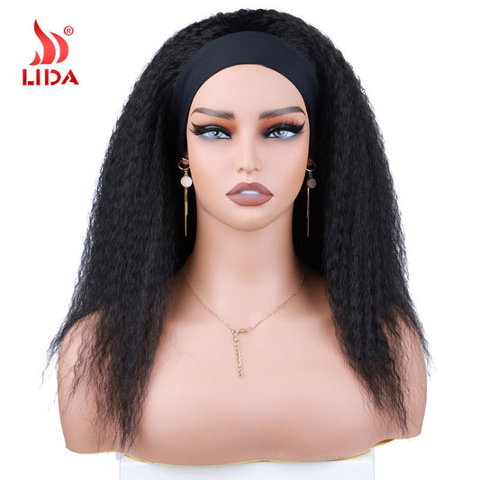Attractive Turban Hair Band Synthetic Wigs Long Straight Wig