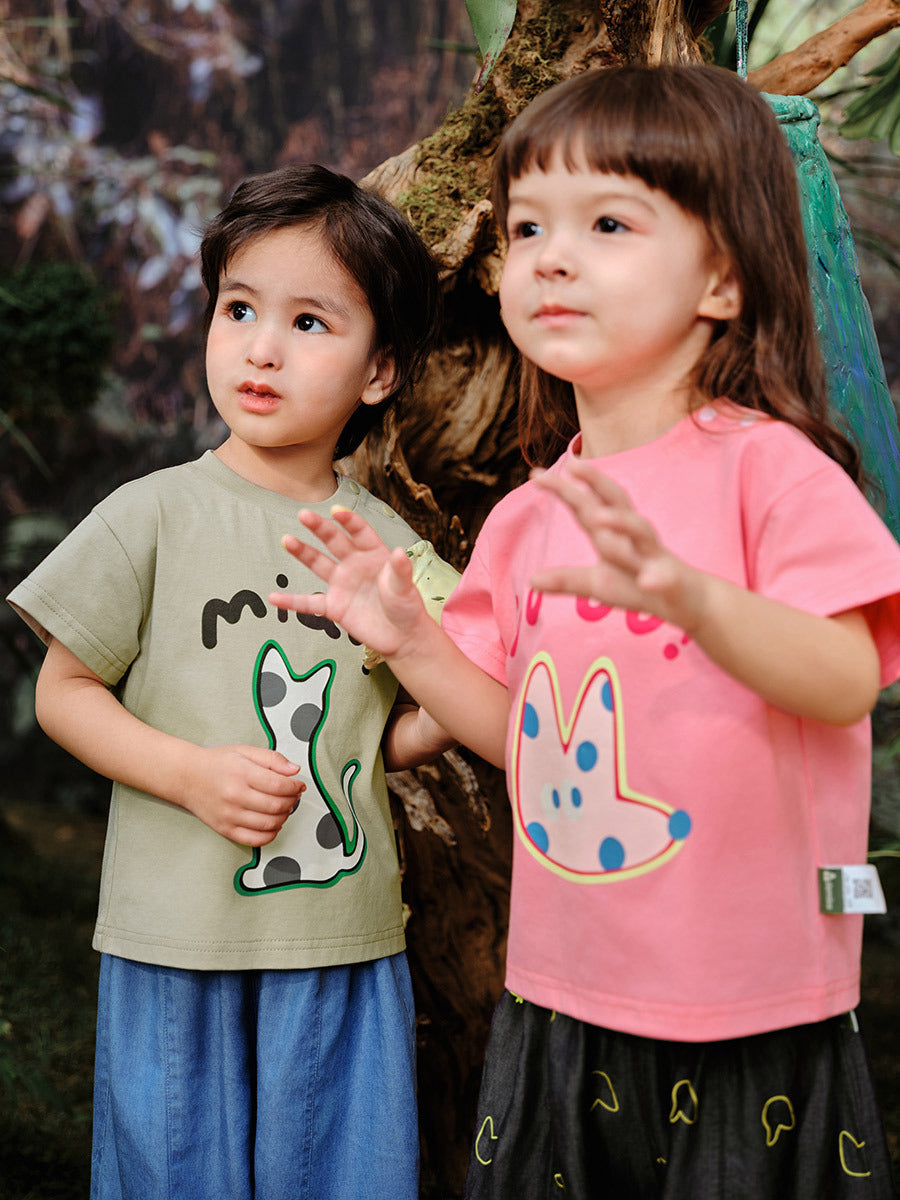 Children's Ceramic Shell Clothing Summer Boys Cute Cartoon Casual Children's T-shirt