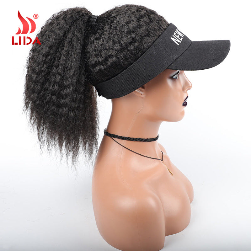 Women's Chemical Fiber Mechanism Headgear Sunshade Curly Wig Long Curls