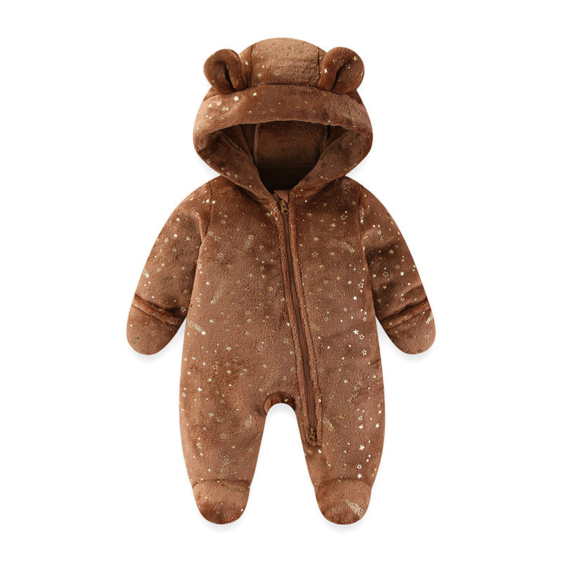 Born Rompers Thickened Fleece-lined Jumpsuit Romper Jumpsuit, Climbing Suit