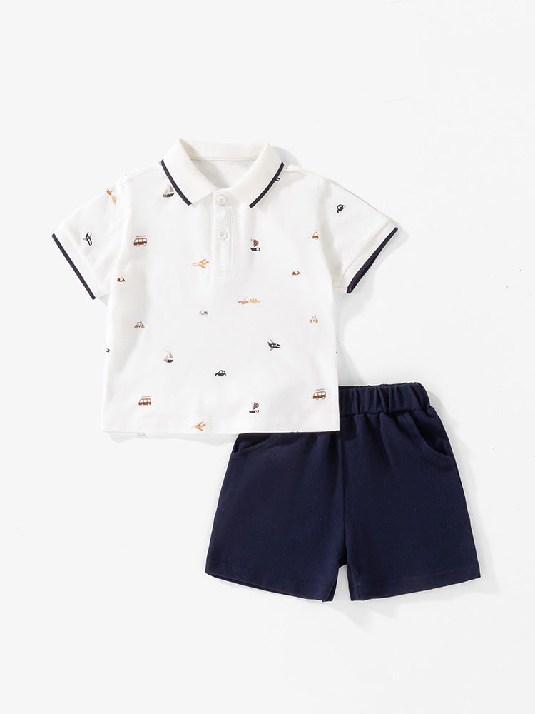 Children's Boys Summer Fashion Short-sleeved Clothes Cool Children's Suit