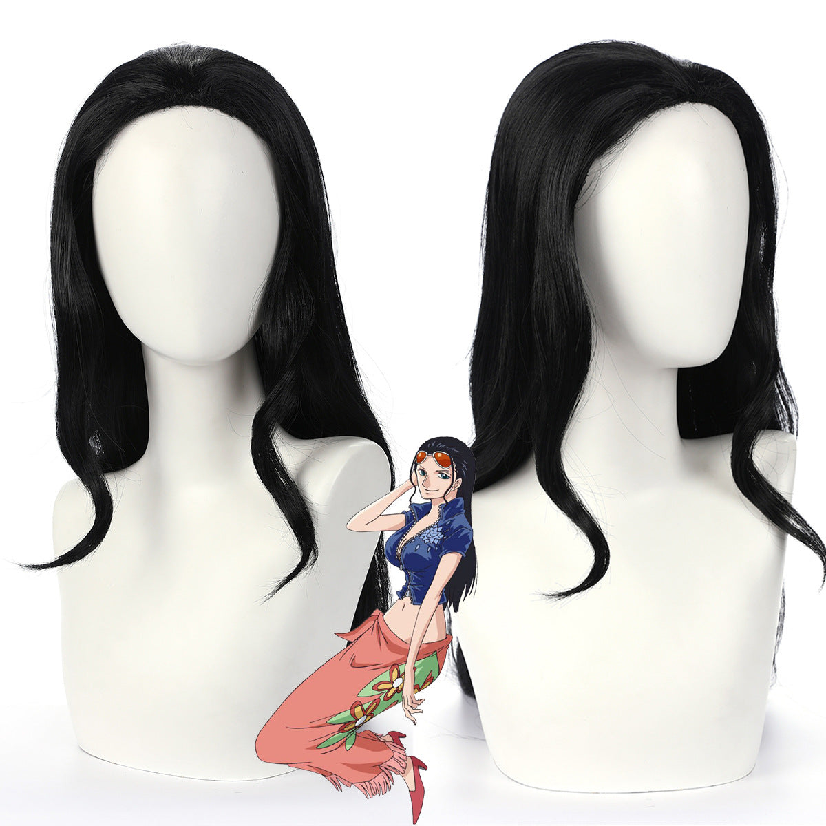 One Piece Archaeologist Nico Robin Medium Black Cos Wig