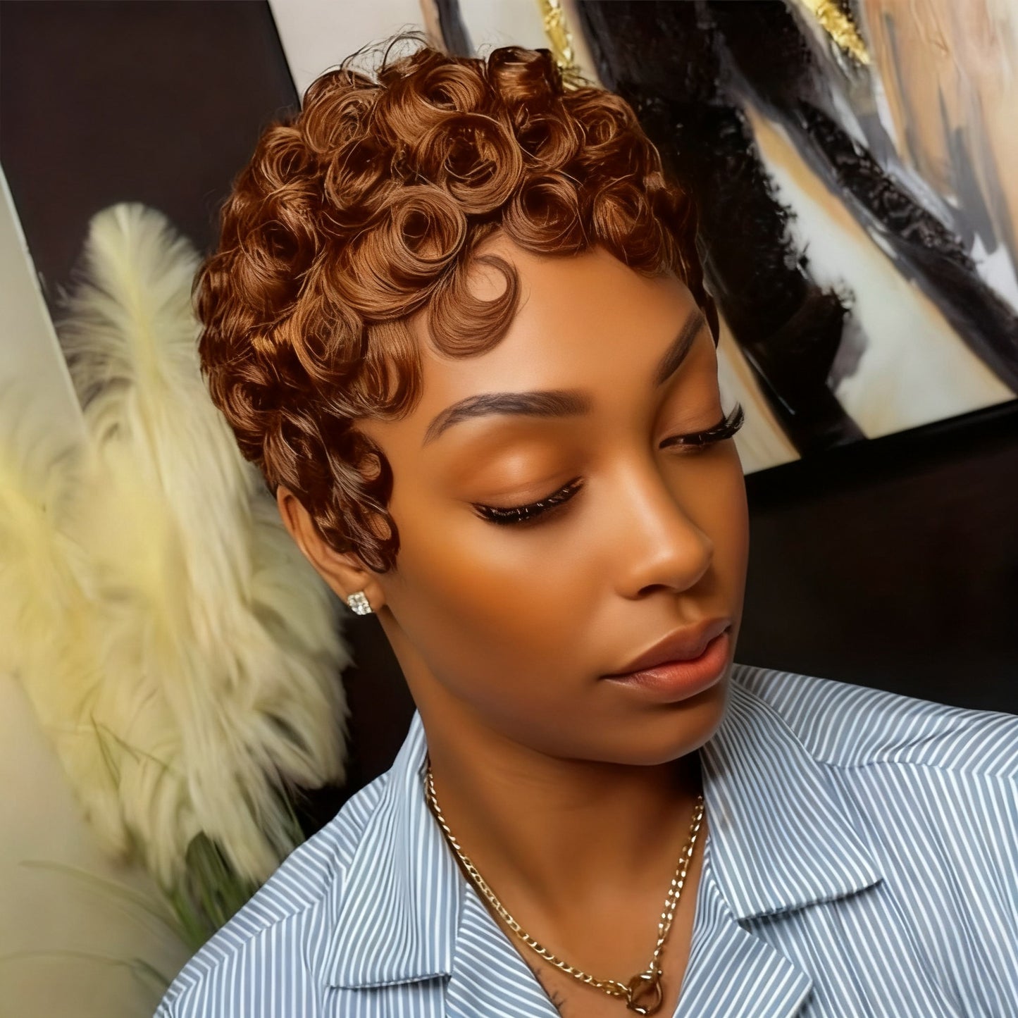 Cool Popular New Beautiful Graceful Human Real Hair Wig