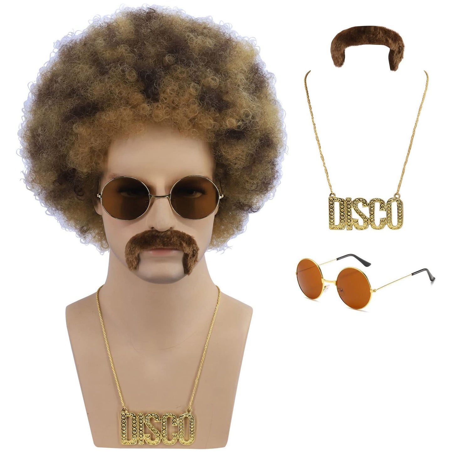 Party Beard Set Glasses Props Necklace Cos Wig