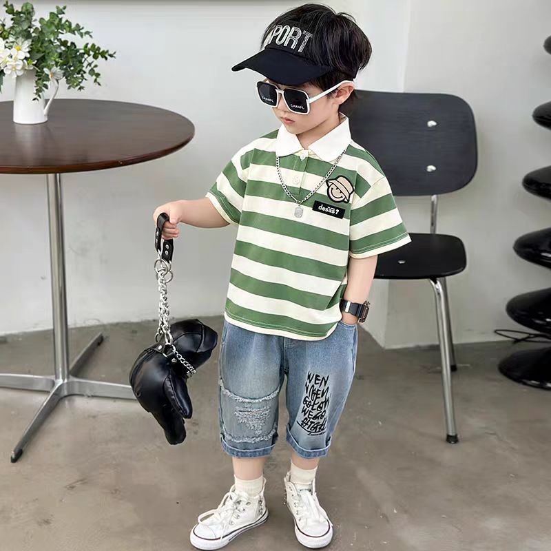 Children's Summer Fashion Short-sleeved Shirt Fashionable Clothing Children's Suit