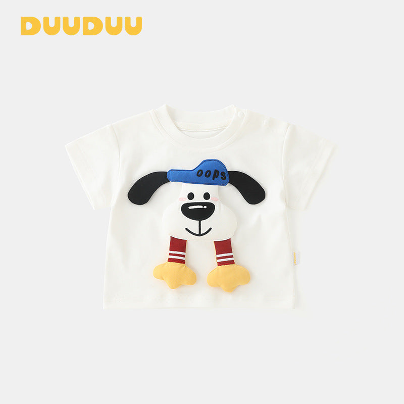 Bottle Cap Summer Cooling Sense Thin Short-sleeved Clothes Korean Style Children's T-shirt